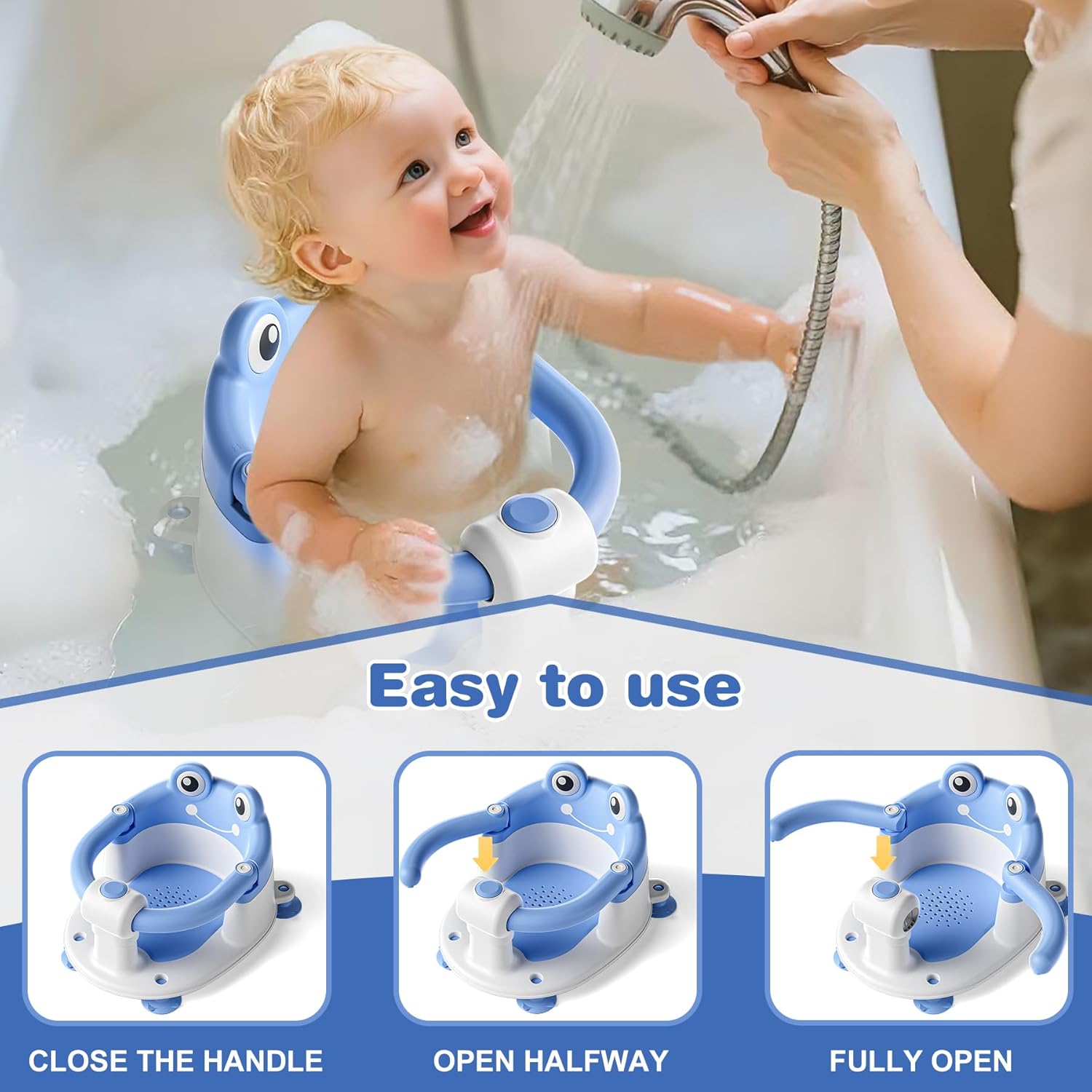 Baby Bath Seat for Babies 6 Months & up Non-Slip Toddler Bath Seats for Sitting Up Infant Bathtub