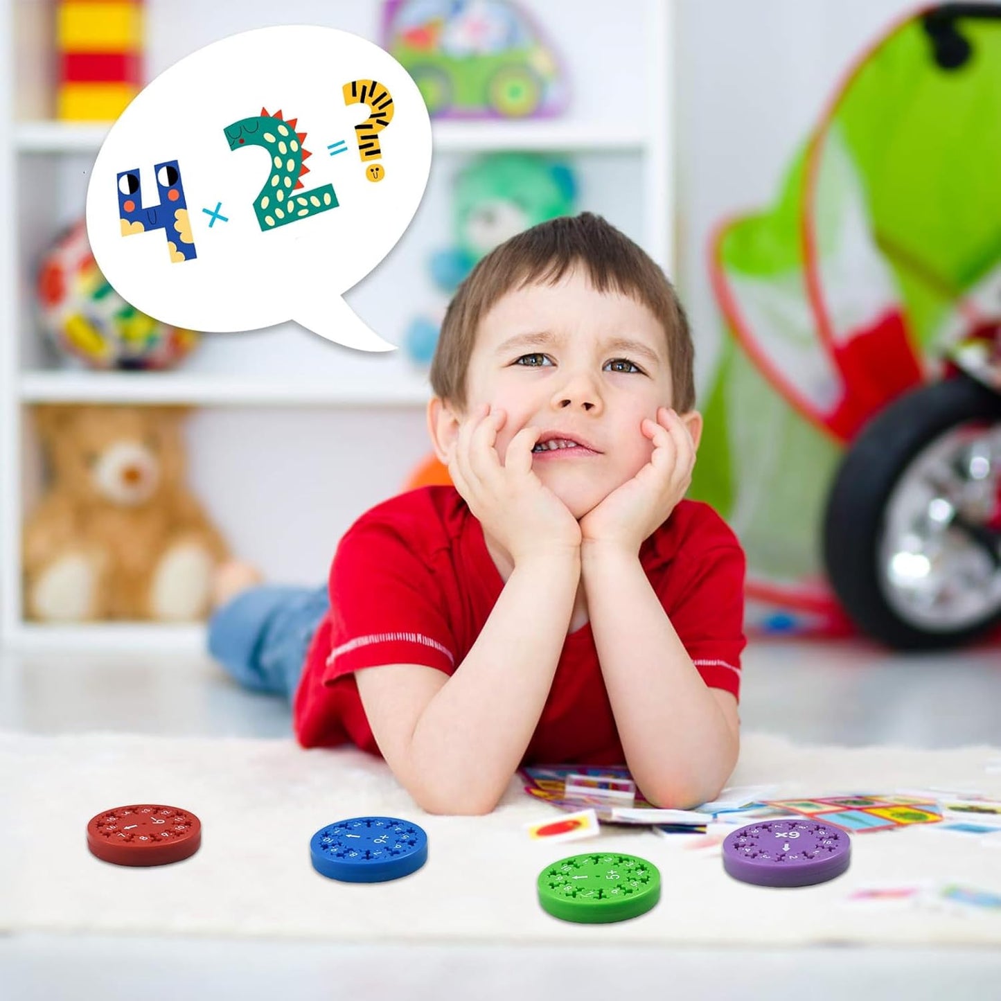 9 Pcs Math Fidget Spinner Math Facts Fidget Toys Fidget Spinners,Fun Early Education Math Fidget Spinners Gmaes,Fidget Spinner Learning Math Fidget Toy Game for Kids (Multiplication and Division)