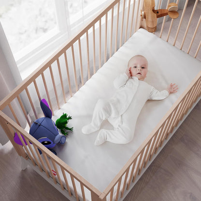 Waterproof Crib Mattress Protector Zippered 2 Pack, 6-Side Waterproof Crib Mattress Encasement