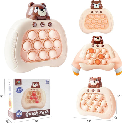 Pop The Target! Handheld Speed Pushing Game Machine: A Fun Multiplayer Game for Family. Fidget Game Toy for 6 7 8 9 10 11 12 Years Old Bear