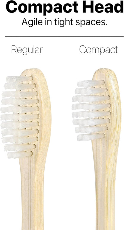 Sea Turtle Plant-Based Bristles, Compact Bamboo Toothbrushes, Soft Natural Toothbrush for Adults (4