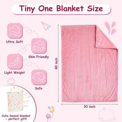 Soft Fleece Baby Blanket Ultra Cozy Pink Baby Blankets for Girls Warm and Lightweight Infant