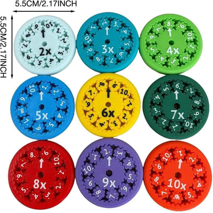 9PCS Math Fidget Spinners, Multiplication Division Learning Tool,Multiplication Fidget Toy Perfect for Stress Relief and Focus,Math Game for Home School Classroom Prizes