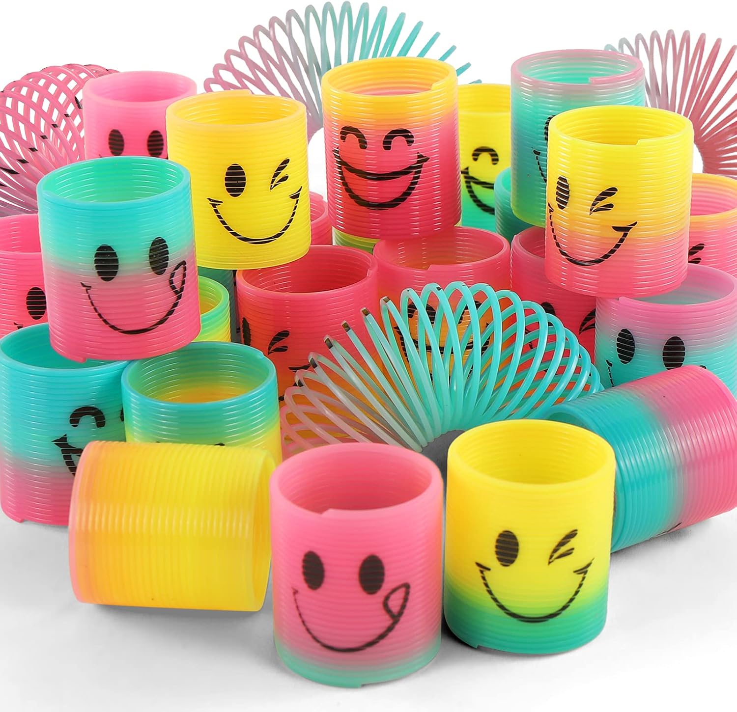 30 Pack Spring Rainbow Magic Fidget Stress Coil Mini Springs Bulk Toys For Party Favor Carnival