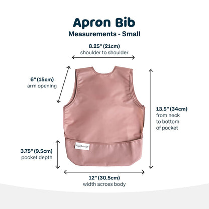 Tiny Twinkle Mess Proof Apron Bibs - 2 Pack Waterproof & Lightweight Baby Bibs for Led Weaning | 100% Recycled Polyester, Easy Clean & Machine Washable (Taupe Dandelion,Small 6-24 Months)