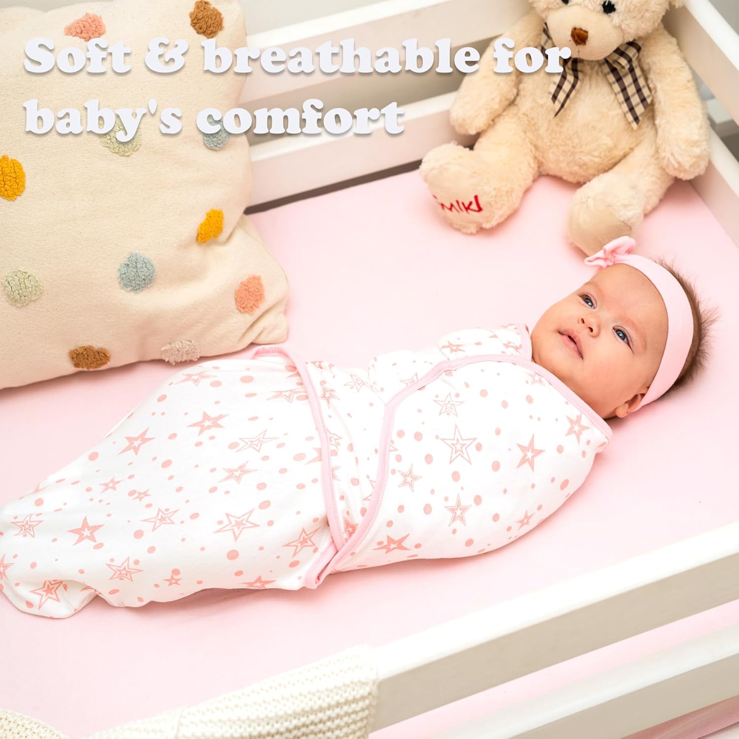 Bublo Baby Swaddles for Newborns – 3-Pack Infant Swaddles 0-3 Months – Adjustable Swaddle Sleep