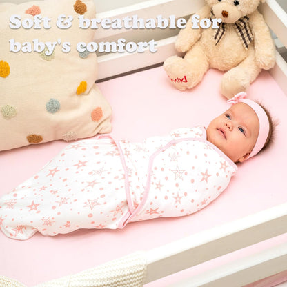 Bublo Baby Swaddles for Newborns – 3-Pack Infant Swaddles 0-3 Months – Adjustable Swaddle Sleep