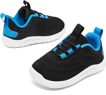 MORENDL Toddler Slip On Sneakers Baby Walking Shoes Non-Slip Breathable Unisex Pink Mesh Lace-Up Athletic Sneakers Infant Running Shoes