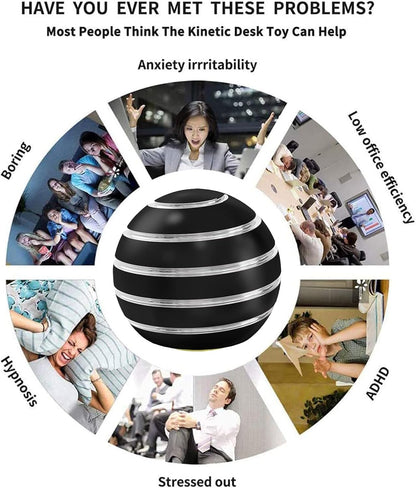 Kids Fidget Toys, Sensory Toys Adults Stress Relief, Kinetic Desk Toys for Office for Adults, Party Favors Toys for Kids Ages 3-5, 6-8, 8-12 (1.77", Black)