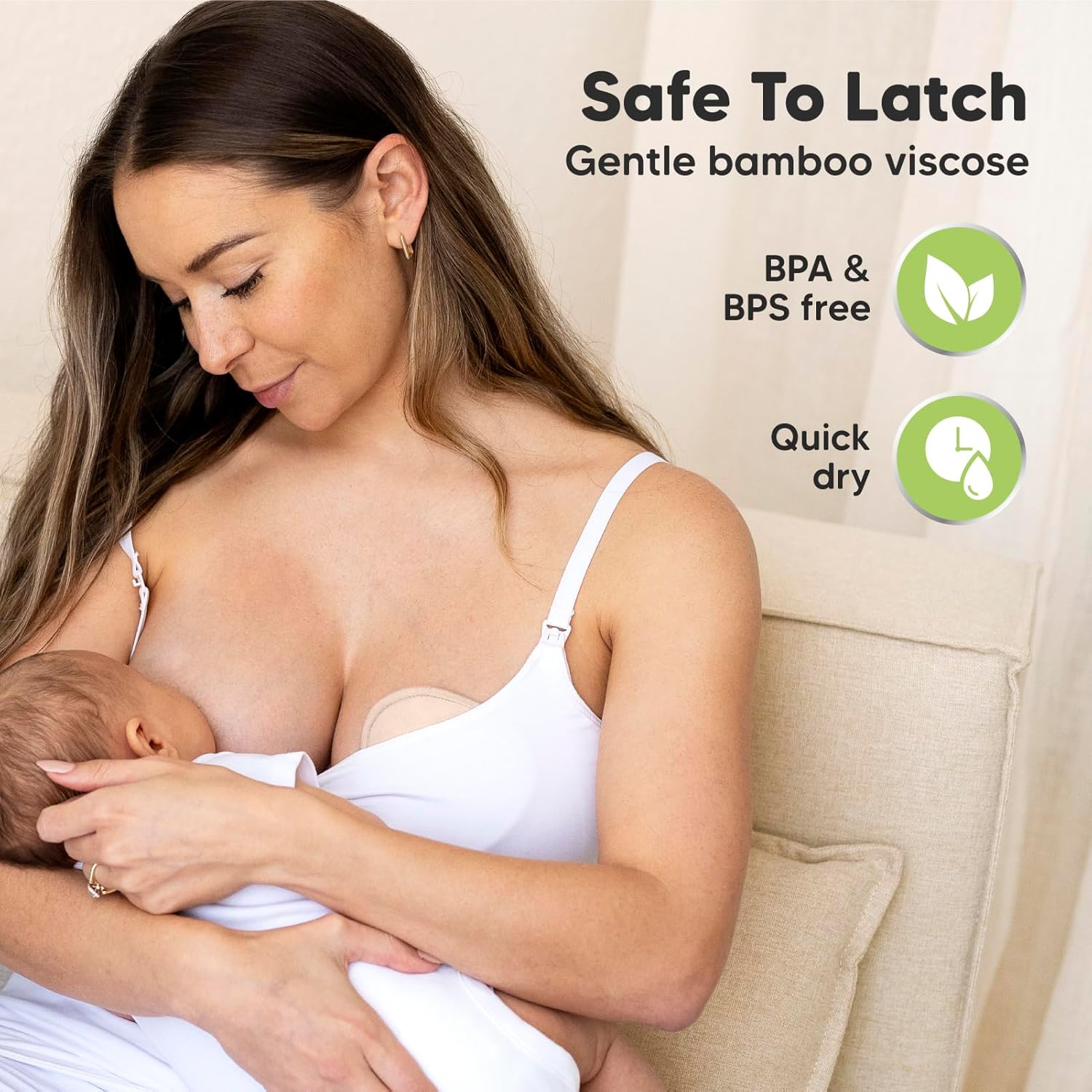 14-Pack Organic Nursing Pads - Washable Breast Pads for Breastfeeding, Nursing Bra Nipple Pads for