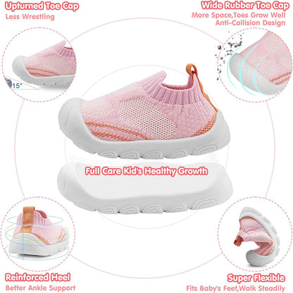 Charrost Toddler Baby Girl Boy First Walking Shoes Checkered Sneakers Sizes 3/4/5/6/7/8T. Soft, Cute,Flexible for First Walkers. Non-Slip, Slip On, Wide Toe Box Indoors Outdoors