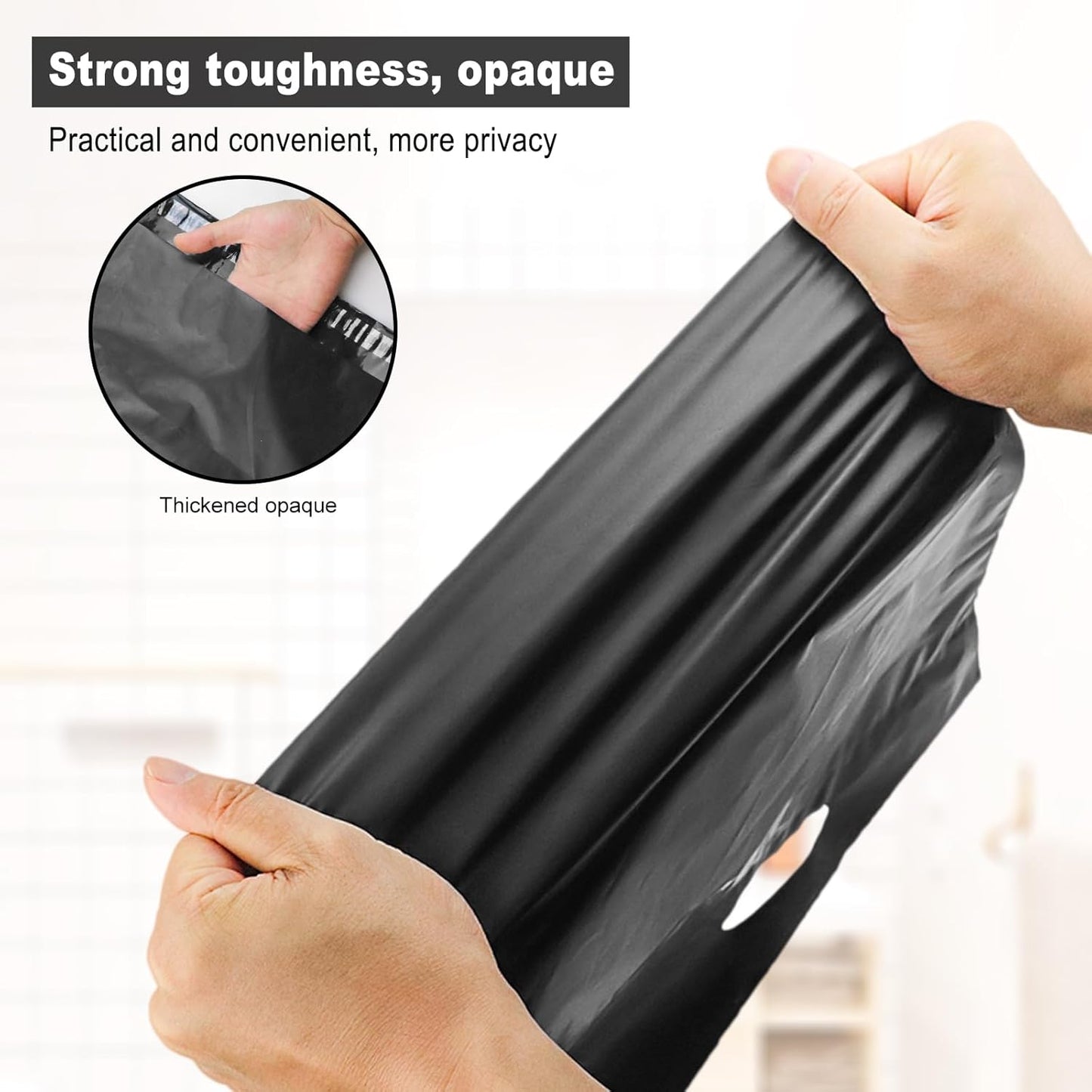 100 Pack Plastic Bags for Adult Diaper Disposal Handle Adult Diaper Disposal Self-Adhesive Strips to Seal in Odours Suitable for Elderly Nappy Care at Home and for Travel (Whiteï¼?(Black)