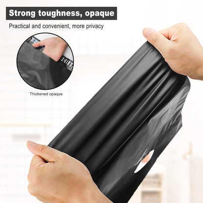 100 Pack Plastic Bags for Adult Diaper Disposal Handle Adult Diaper Disposal Self-Adhesive Strips to Seal in Odours Suitable for Elderly Nappy Care at Home and for Travel (Whiteï¼?(Black)