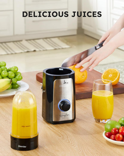 SANGCON 5 in 1 Blender and Food Processor Combo for Kitchen, Small Electric Food Chopper for Meat