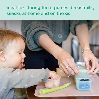 Olababy Clear Sense Silicone Storage Containers 4pk for Baby Food, Snacks, Formula, Puree, Sauce &
