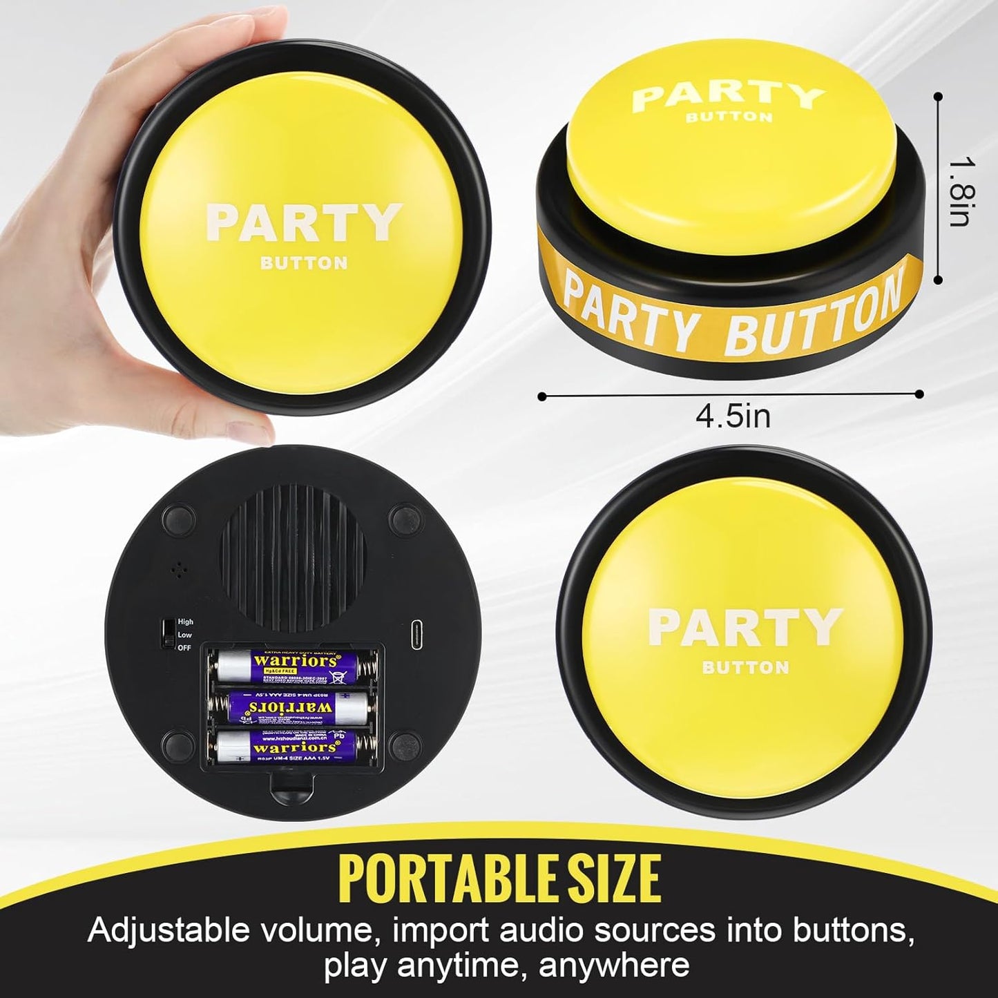 Dance Party Button with Music Sound Button Desk Toys for Office for Adults Classroom Buzzers Novelty Fun Gag Gifts Office Toys Desk Decor Gadget, 4.5 x 4.5 x 1.5 Inch (Fresh Style)