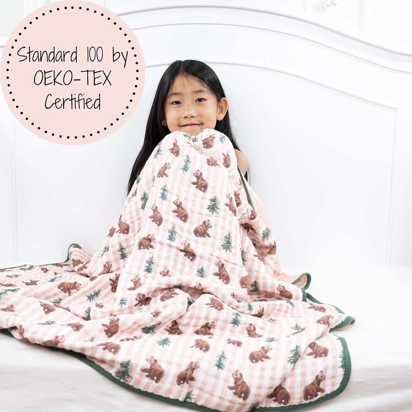 LollyBanks Muslin Baby Blanket 100% Organic Cotton, Muslin Quilt Lightweight, 6 Layers Soft Blanket
