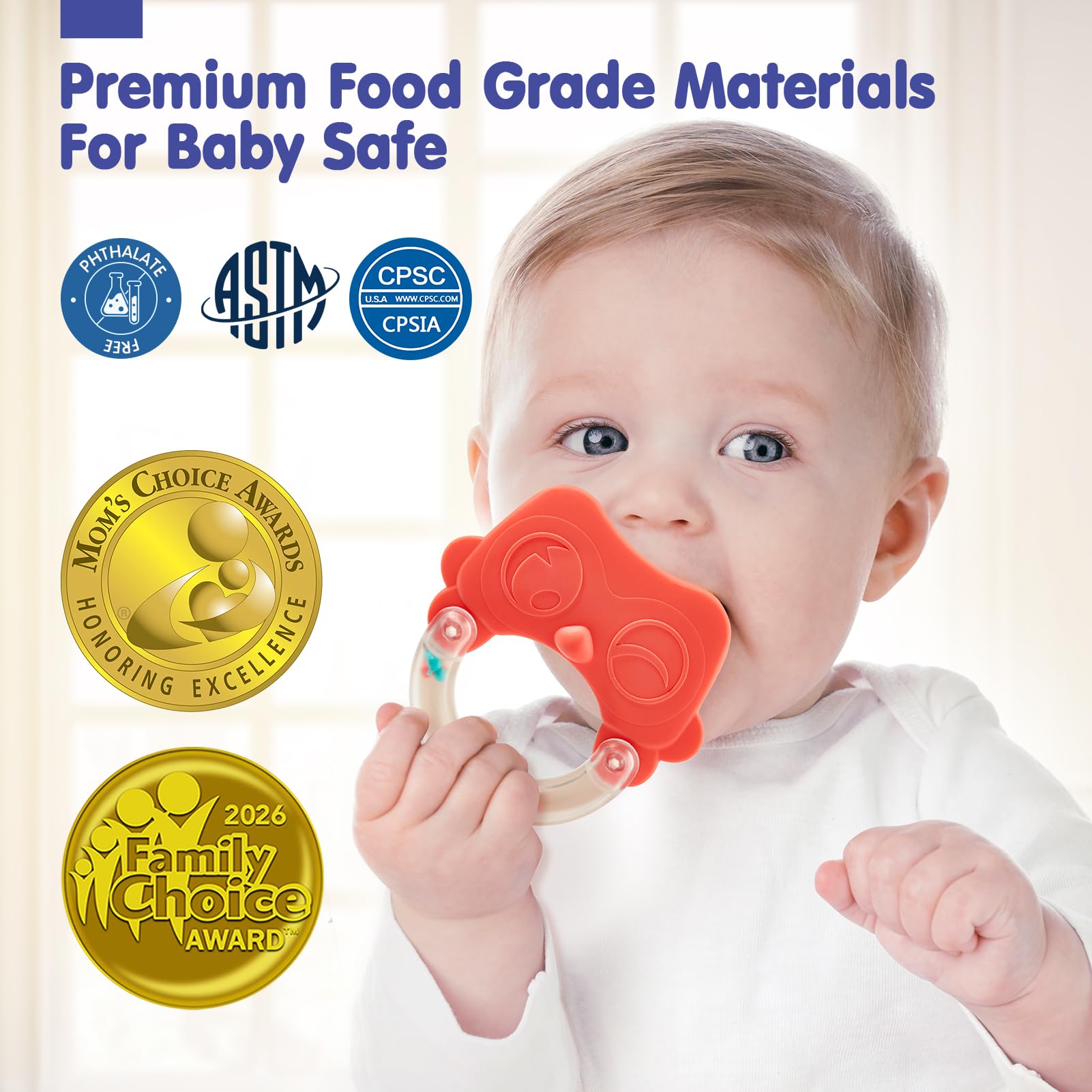 hahaland Baby Toys 0-6 Months - Baby Rattle Teething Toys 3-6 Months 10 Pcs
