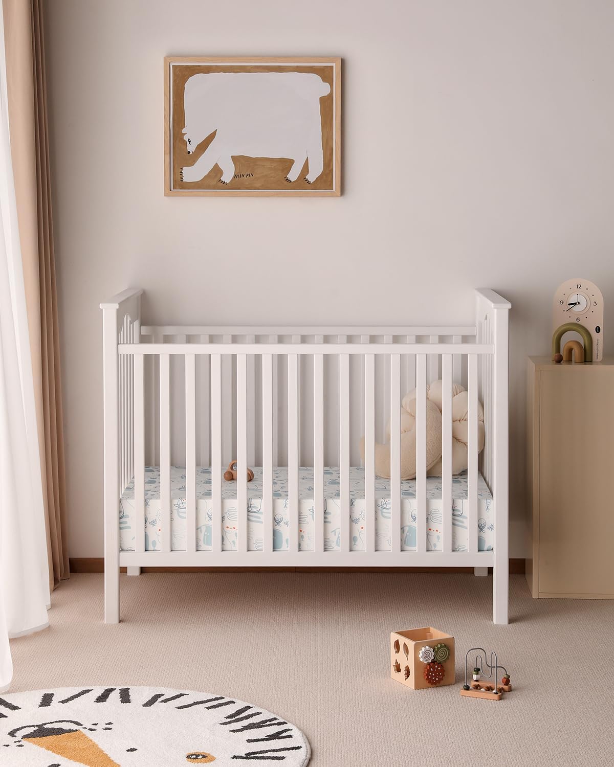 Yoofoss Baby Crib Sheets 2 Pack for Boys and Girls - 52x28 Fitted Crib Sheet Neutral Fits for