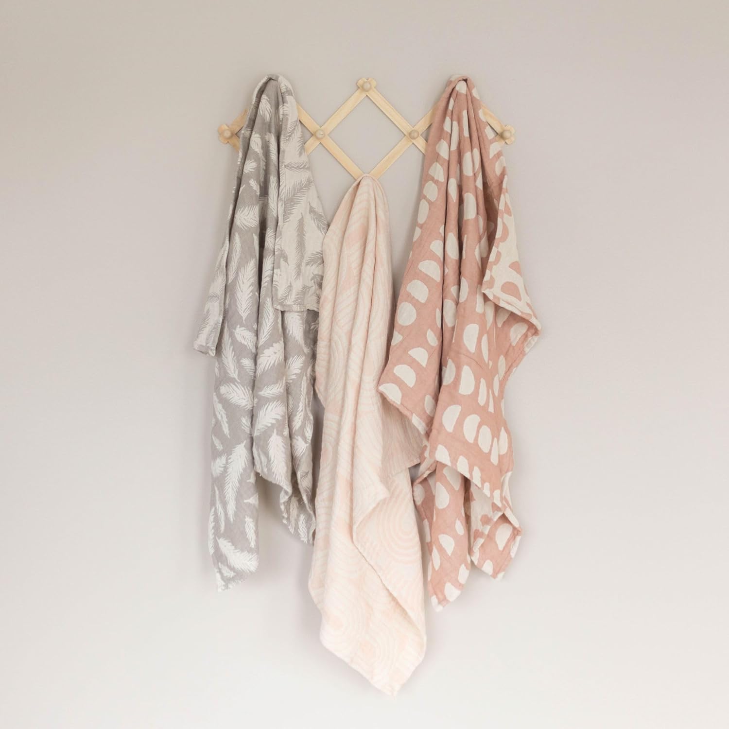 Crane Baby Moon Phase Cotton Baby Blanket 30” x 40”, Soft Cotton Muslin Nursery and Stroller
