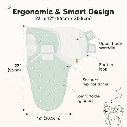 3-Pack Organic Baby Swaddle Sleep Sacks - Swaddles for Newborns, Infant 0-3 Months, Baby Girls, Boys, Soft & Snug Newborn Sleep Sack, Nursery Swaddling Blankets (Lunaris)