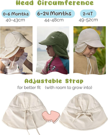 FURTALK Baby Sun Hat Girls and Boys Summer Beach Swim Hat Essentials UPF 50+