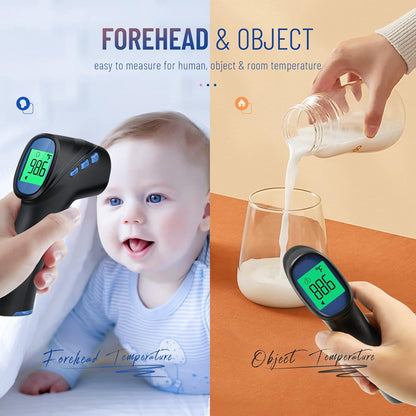 Forehead Thermometer for Adults and Kids, Digital Infrared Thermometer with Fever Alarm, Fast