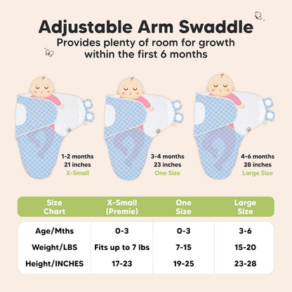 KeaBabies 3-Pack Organic Baby Swaddle Sleep Sacks - Swaddles for Newborns, Infant 0-3 Months, Baby