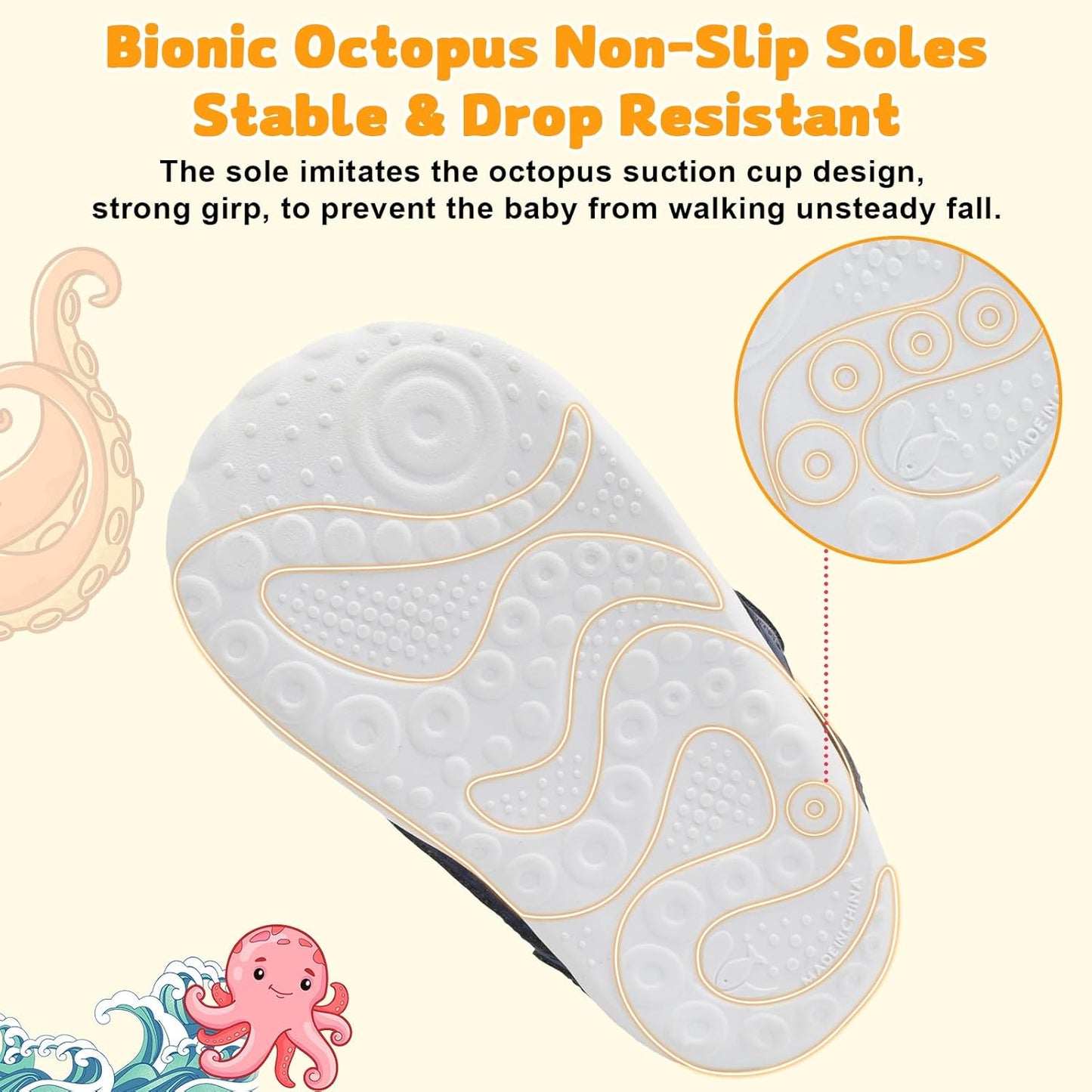 FEETCITY Wide Baby Shoes Boys Girls Baby Barefoot Shoes Breathable Infant Walking Shoe Crib Sock Shoe Toddler Sneakers Flexible