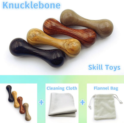 Knucklebone Wooden Bone Toys, Finger Skill Toys, Portable EDC Desktop Fidget Toys, Leisure Toys Suitable for Many Scenes (Ebony)
