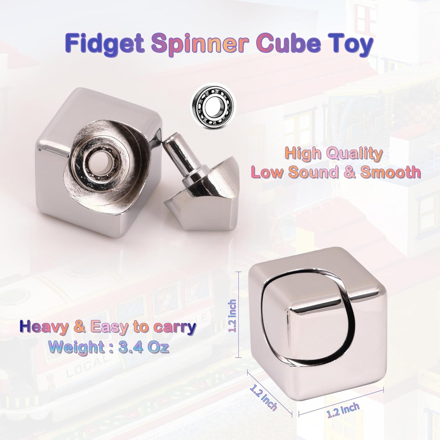 Desk-Fidget-Toys Spinner-Cube: Cool-Gadgets Metal Kinetic-Desk-Toys Office EDC-Toy, ADHD Tools Cool-Stuff Thing Stress Relief Toy Gift for Kids Children Teens Adults Christmas Women Men