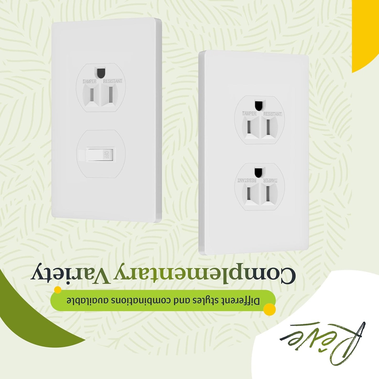 TG Screwless Duplex Wall Plate, Child Safe Receptacle Outlet Cover, Standard Size, 1-Gang 4.68" x 2.93", Unbreakable Polycarbonate Thermoplastic, UL Listed, SP-S1-W, Glossy, White