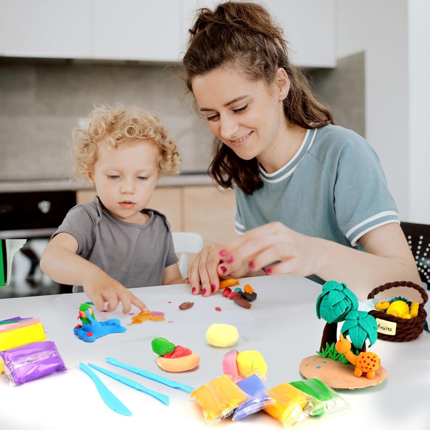 Air Dry Clay 66 Colors, Modeling Clay for Kids, Model Magic Clay, DIY Molding Clay Kit with Sculpting Tools, Soft & Ultra Light, Art and Crafts for Boys and Girls 3-12 Years Old.