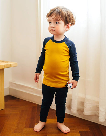 VAENAIT 6M-12Y Toddler Toddler Kids Toddler Girls Boys Soft Comfy Modal Tencel Solid Raglan Sleepwear Pajamas Pjs 2pcs Set