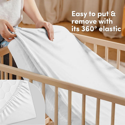 Sweety Fox 2-Pack Crib Sheets - Soft Cotton Jersey Fitted Sheets for Boys and Girls, Mini Crib