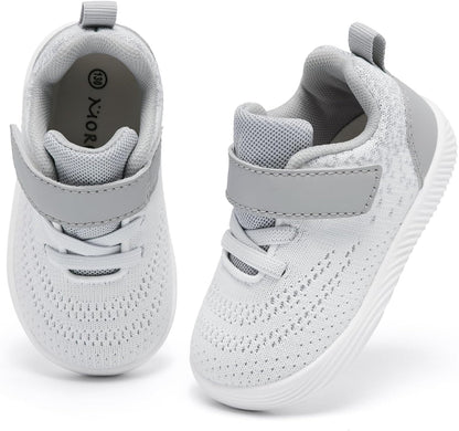 MORENDL Toddler Sneakers Baby Boys & Girls Barefoot Shoes Lightweight Breathable Walking Running Tennis Athletic Sport Shoes