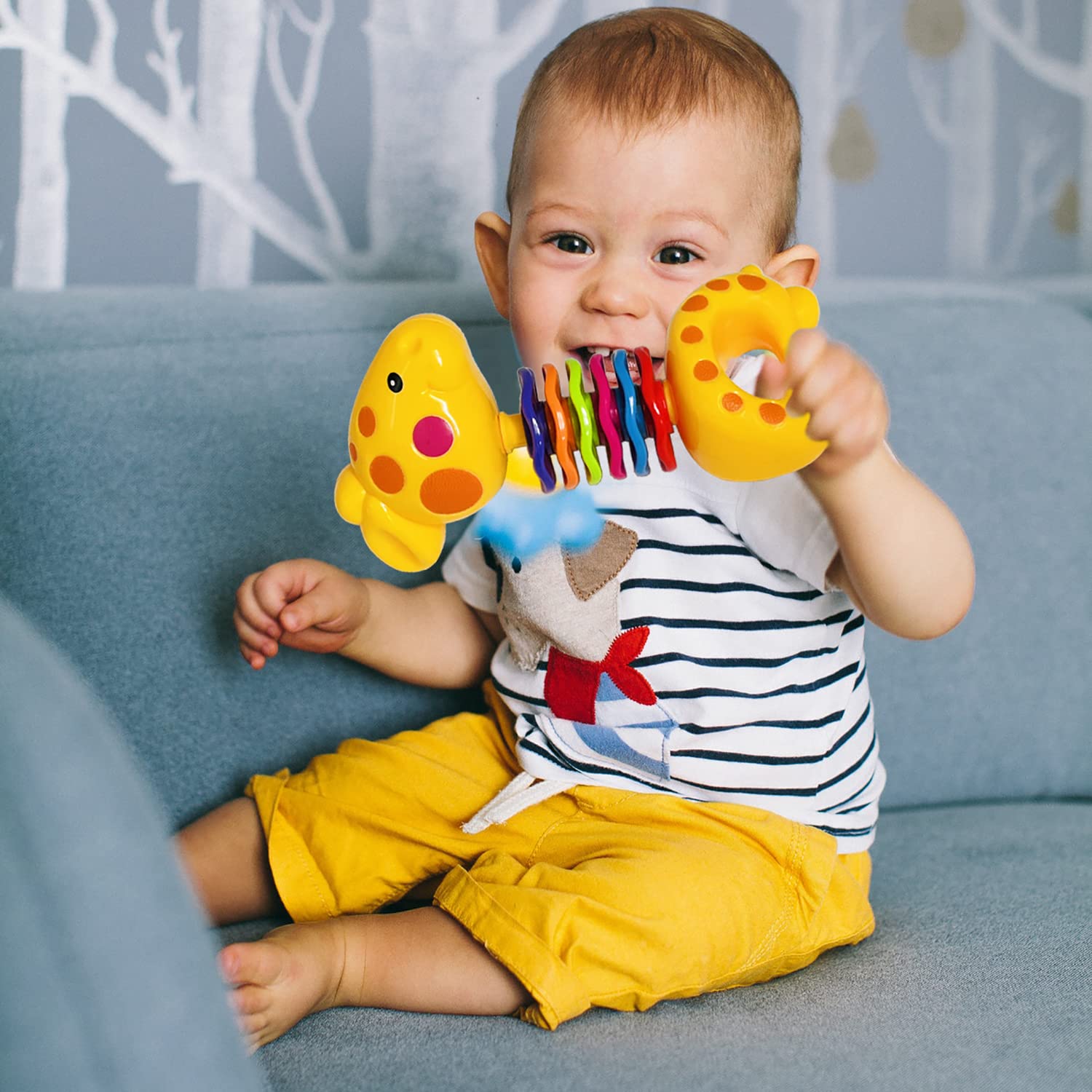 AIVIAI Baby Toys 0-6 Months Infant Toys 0-3 Months Infant Rattles Baby Rattle Teether Toy Set with