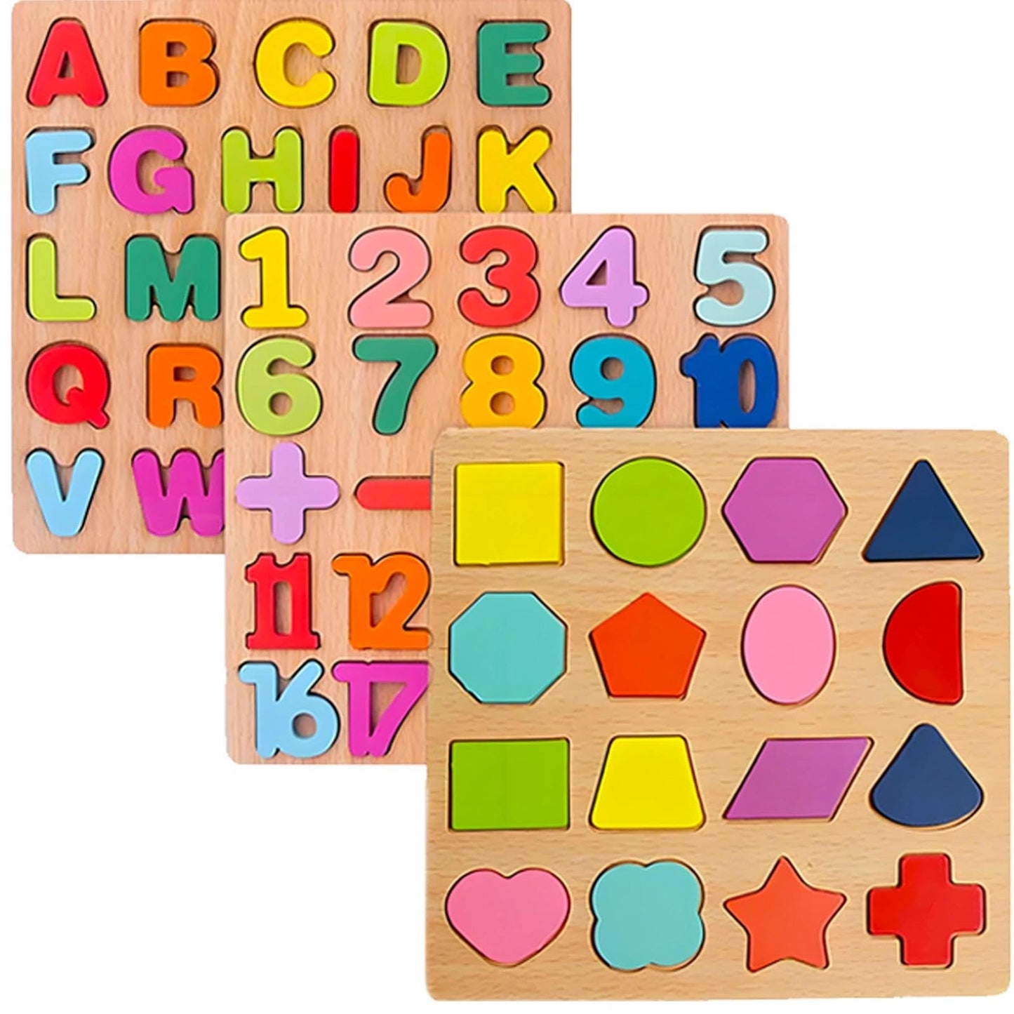 Wooden Puzzles for Toddlers 3-5, Boys & Girls, Montessori Toddler