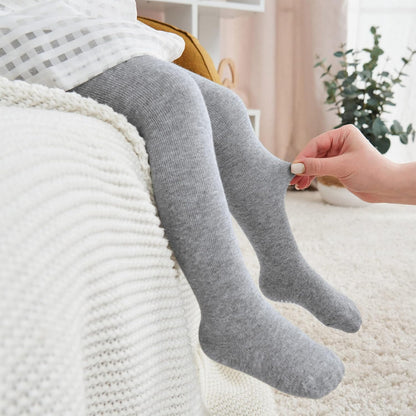 Zando Baby Girls Tights Cozy Cotton Infant Non Slip Grip Leggings Toddler Solid Knit Pantyhose Warm Newborn Stockings