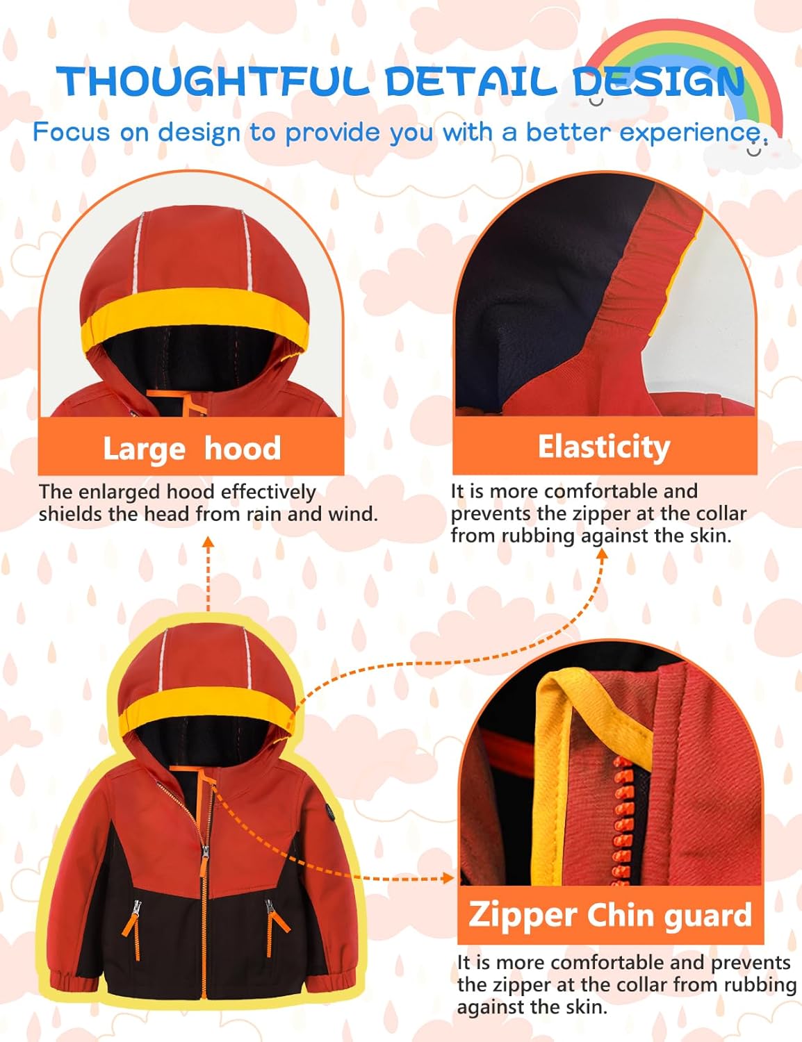 GEMYSE Toddler Boys Jacket Water repellent Baby Kids Windbreaker Jacket Fleece Toddler Coat Spring Fall Outerwear