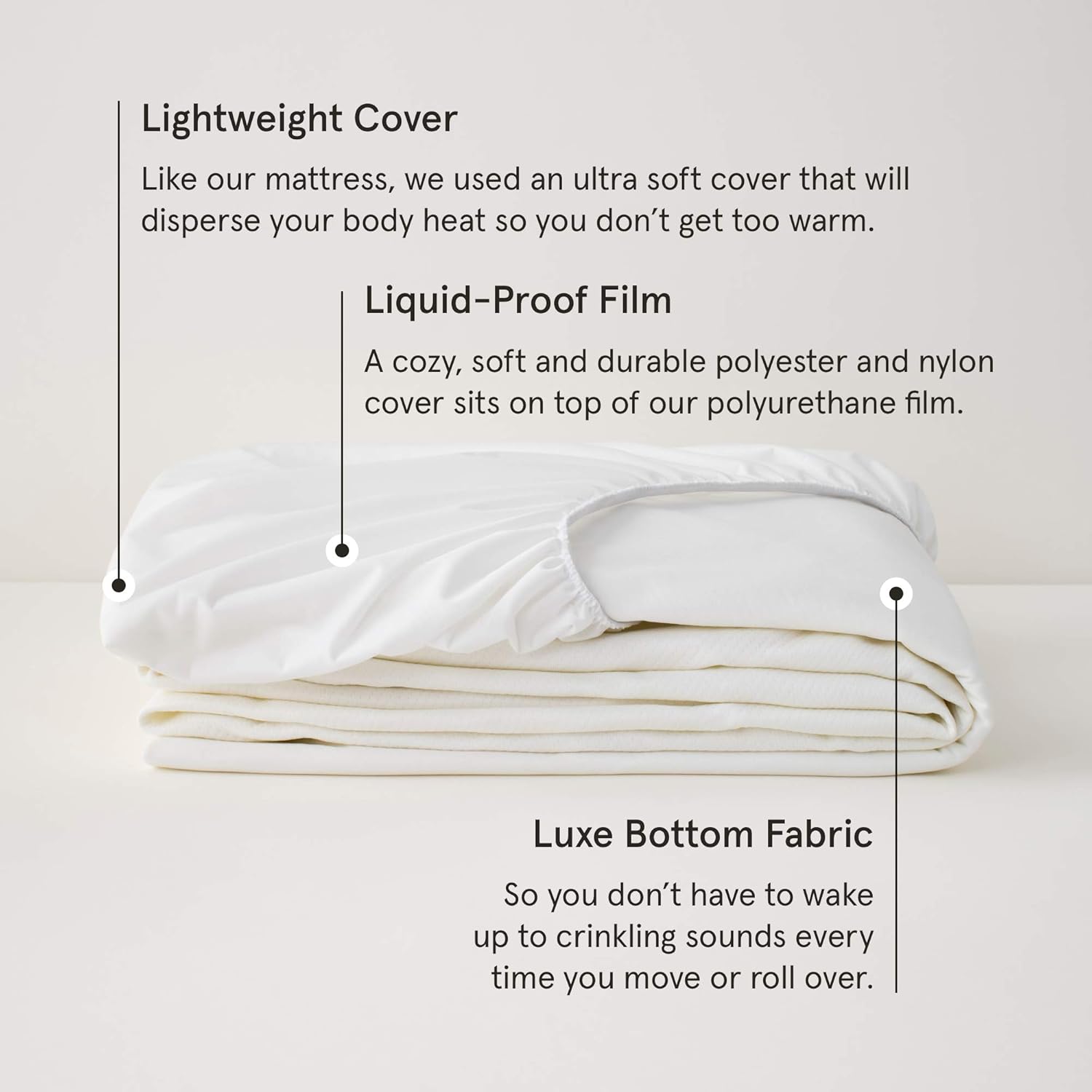 Tuft & Needle Queen Mattress Protector - Waterproof, Liquid-Proof, Sleeps Quiet, Fitted Sheet