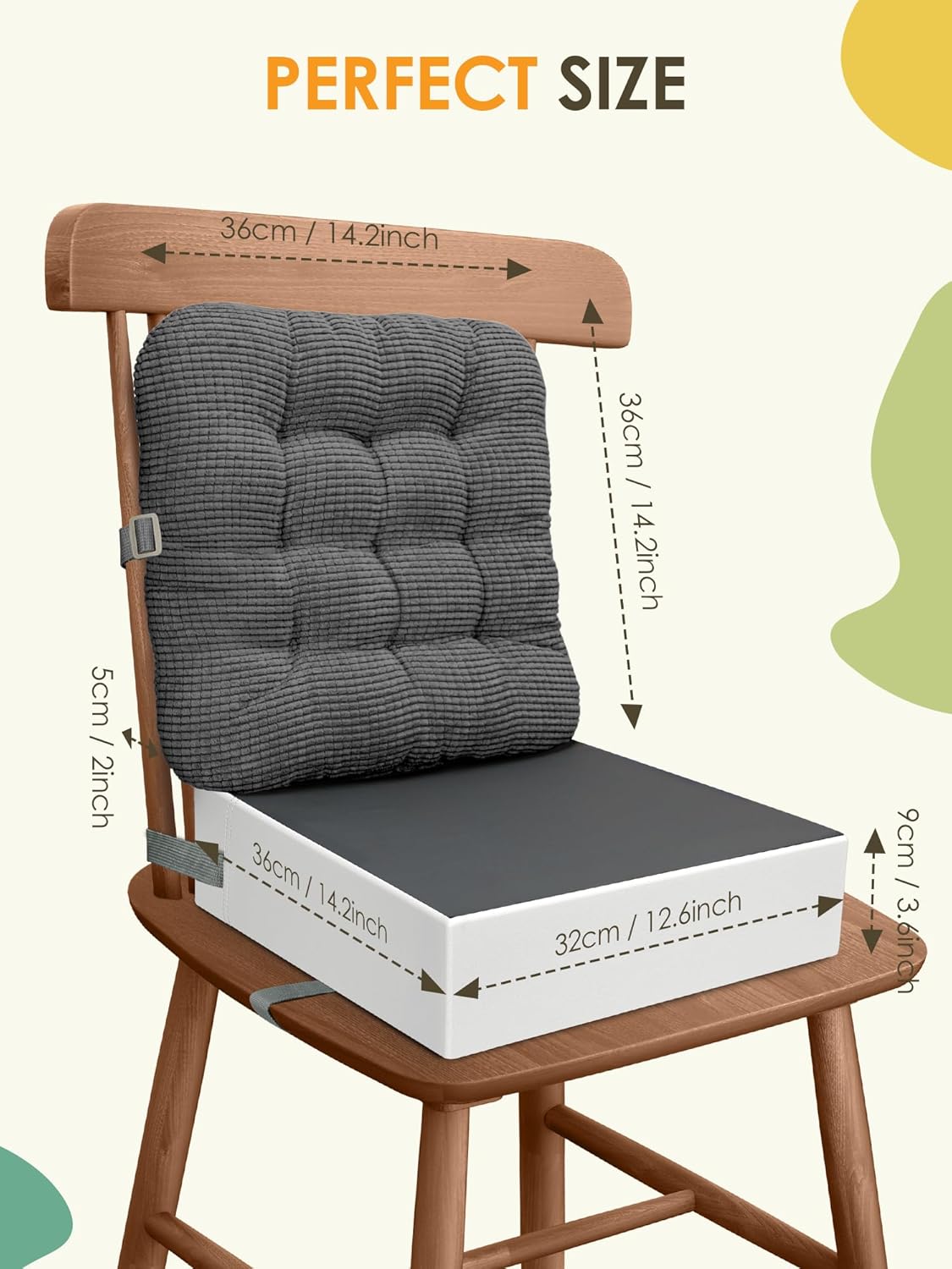 Booster Seat for Kitchen Chair, Adjustable Washable Safety Belts Toddler Booster Seats, PU Non-Slip