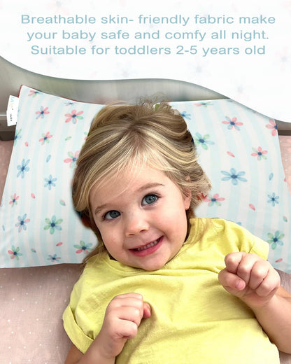 ALVABABY Toddler Pillowcases Stretchy Soft Kids Pillow Cover 2 Pack Fit 13"x 18" or 12"x16" Envelope for Girl Boy Sleepy Travel 2TPE28A