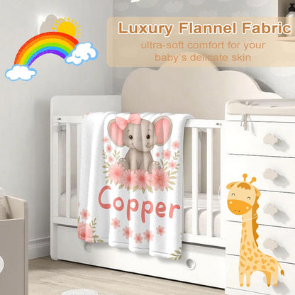 Ship Next Day, Personalized Baby Blanket – Printed in USA, Custom Baby Blanket for Boys & Girls