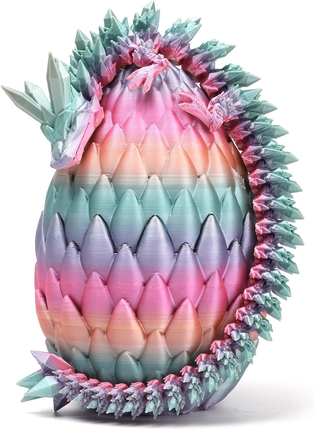 3D Printed Dragon Toy 12" Crystal Dragon Fidget Executive Desk Dragon Egg