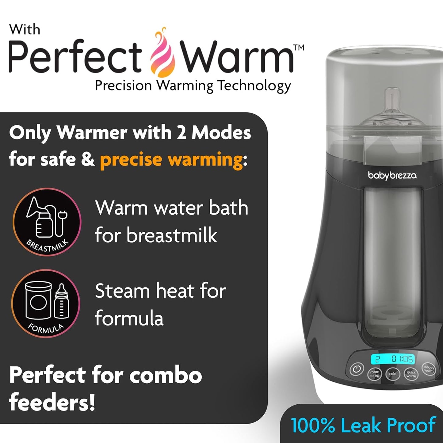 Baby Brezza Fast Baby Bottle Warmer - Baby Milk Warmer + Breastmilk Warmer Defroster – 2 Unique