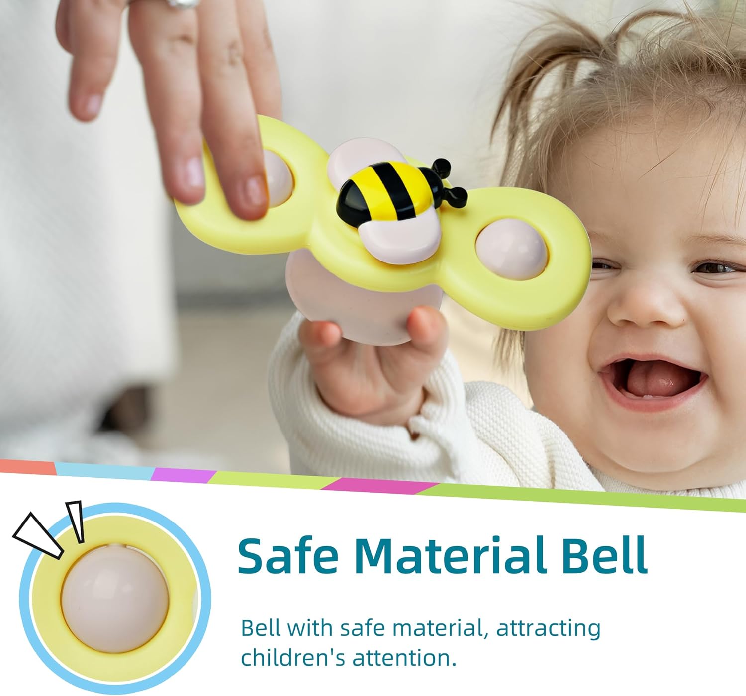 LiKee Strong Suction Cup Fidget Rotating Sensory Bath Toys for Baby 12 18 Months Airplane Car