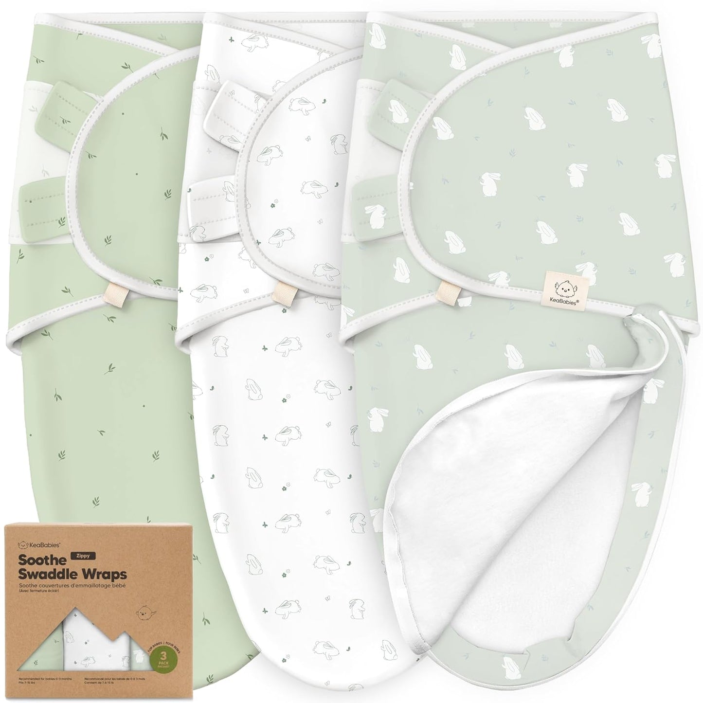 Baby Swaddle Sleep Sacks with Zipper - 3-Pack Swaddles for Newborns 0-3 Months, Infant, Baby Girls