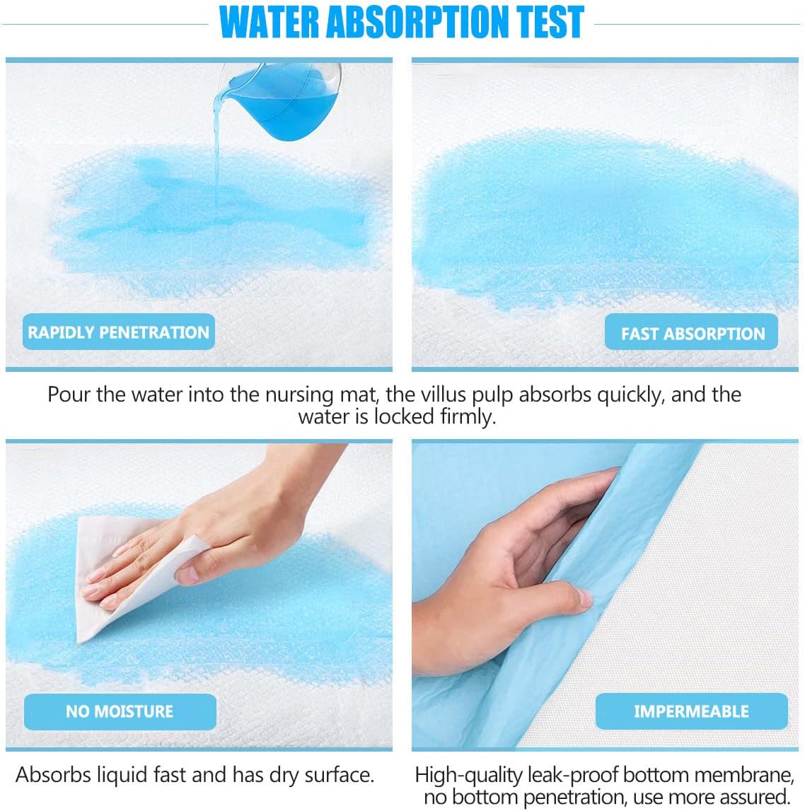 Disposable Changing Pad Pack of 50 Baby Incontinence Pad Diaper Changing Pads UnderPads Ultra Soft