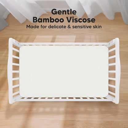 KeaBabies 2-Pack Baby Crib Sheets for Boys, Girls - 52x28 Viscose Derived from Bamboo Toddler Bed